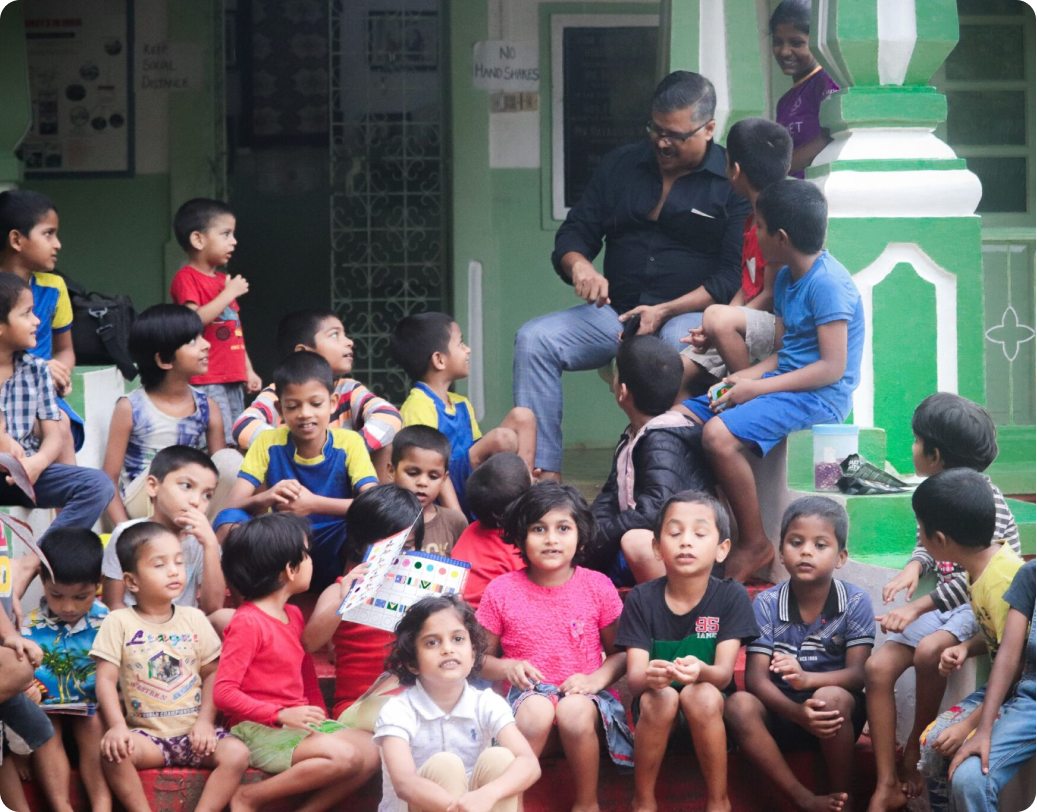 Children gathered at an El Shaddai home