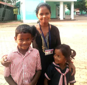 Children at an outreach session