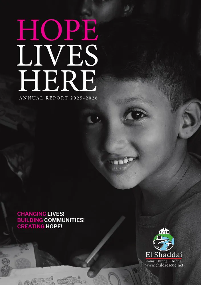 Hope Lives Here — El Shaddai Annual Report 2025–2026 cover