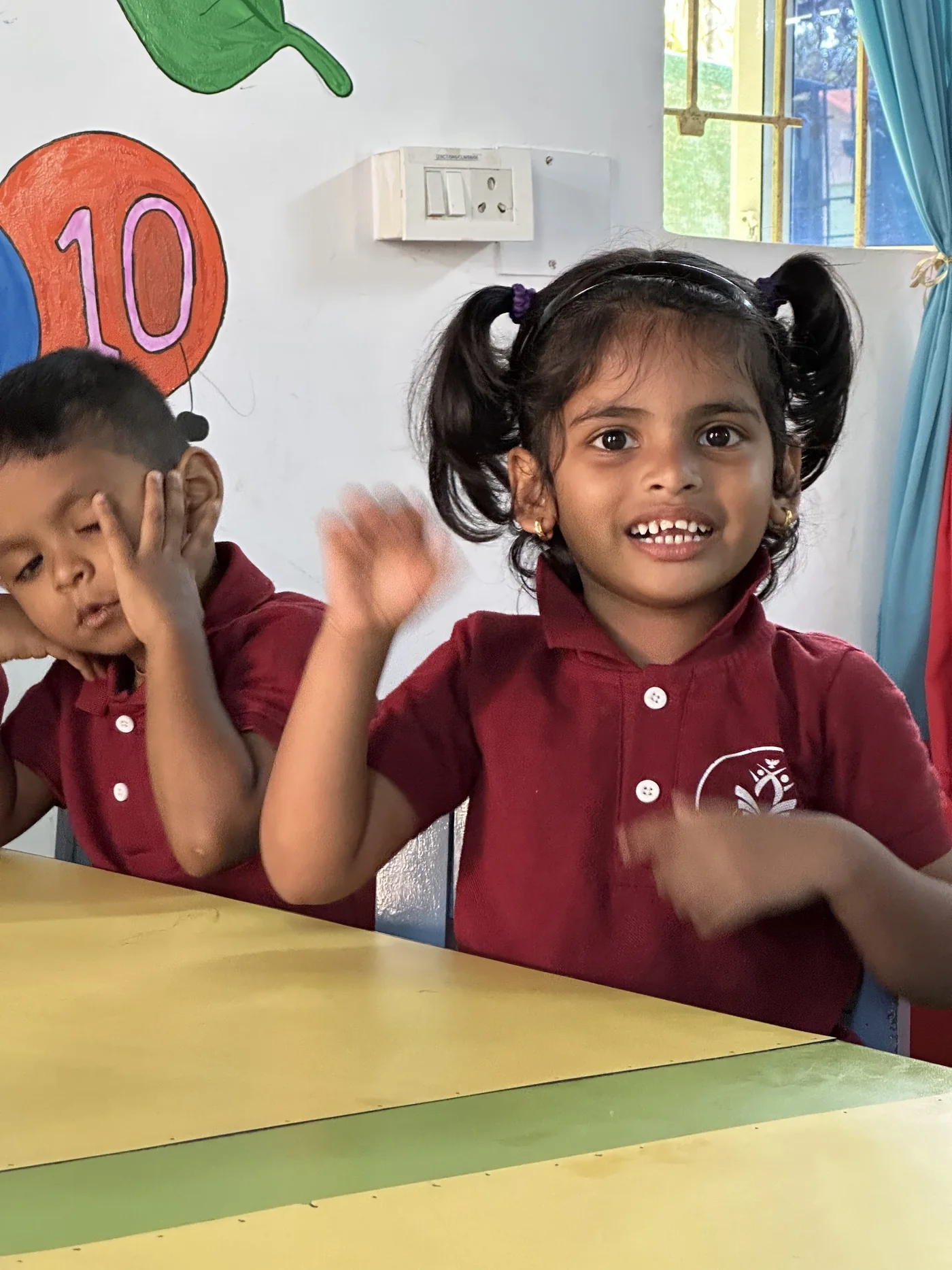 Children taking part in an early-learning activity
