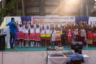Street children performing at an event