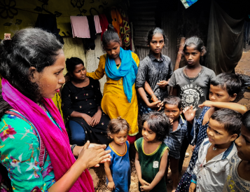 Children attending an El Shaddai community session