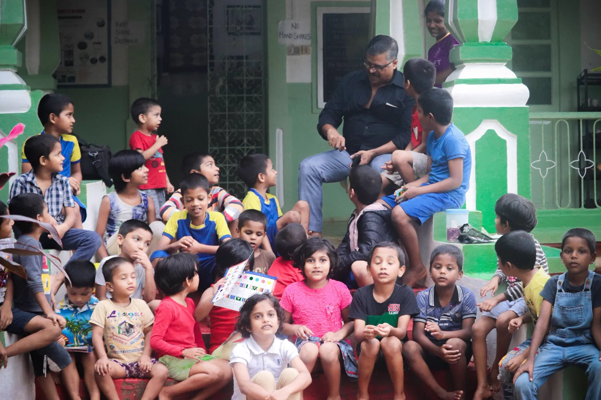 Children at an El Shaddai home project